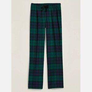 NWT Old Navy Patterned Flannel Pajama Pants Green Plaid Tartan Women XS